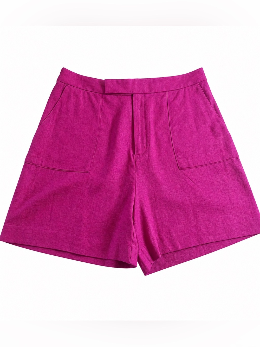 Banana Republic Fuchsia Linen Blend High Rise Tailored Shorts Size 12